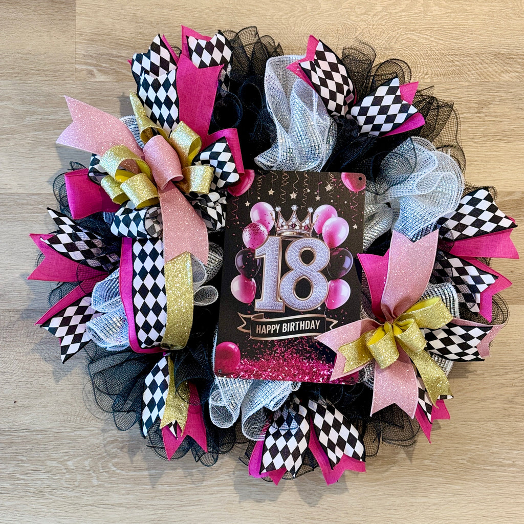 Pink Happy 18th Birthday Wreath  image 0