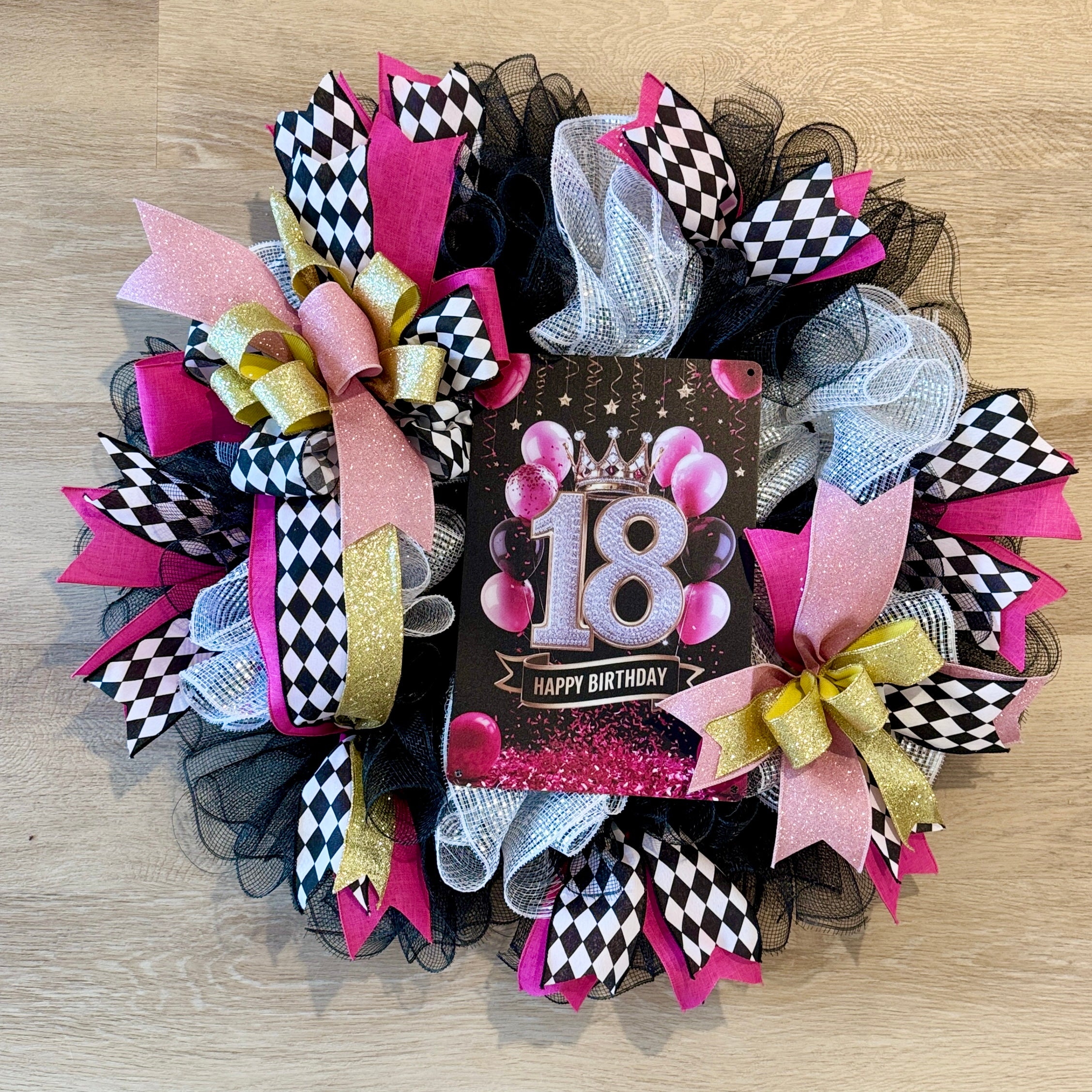 Pink Happy 18th Birthday Wreath  image 0