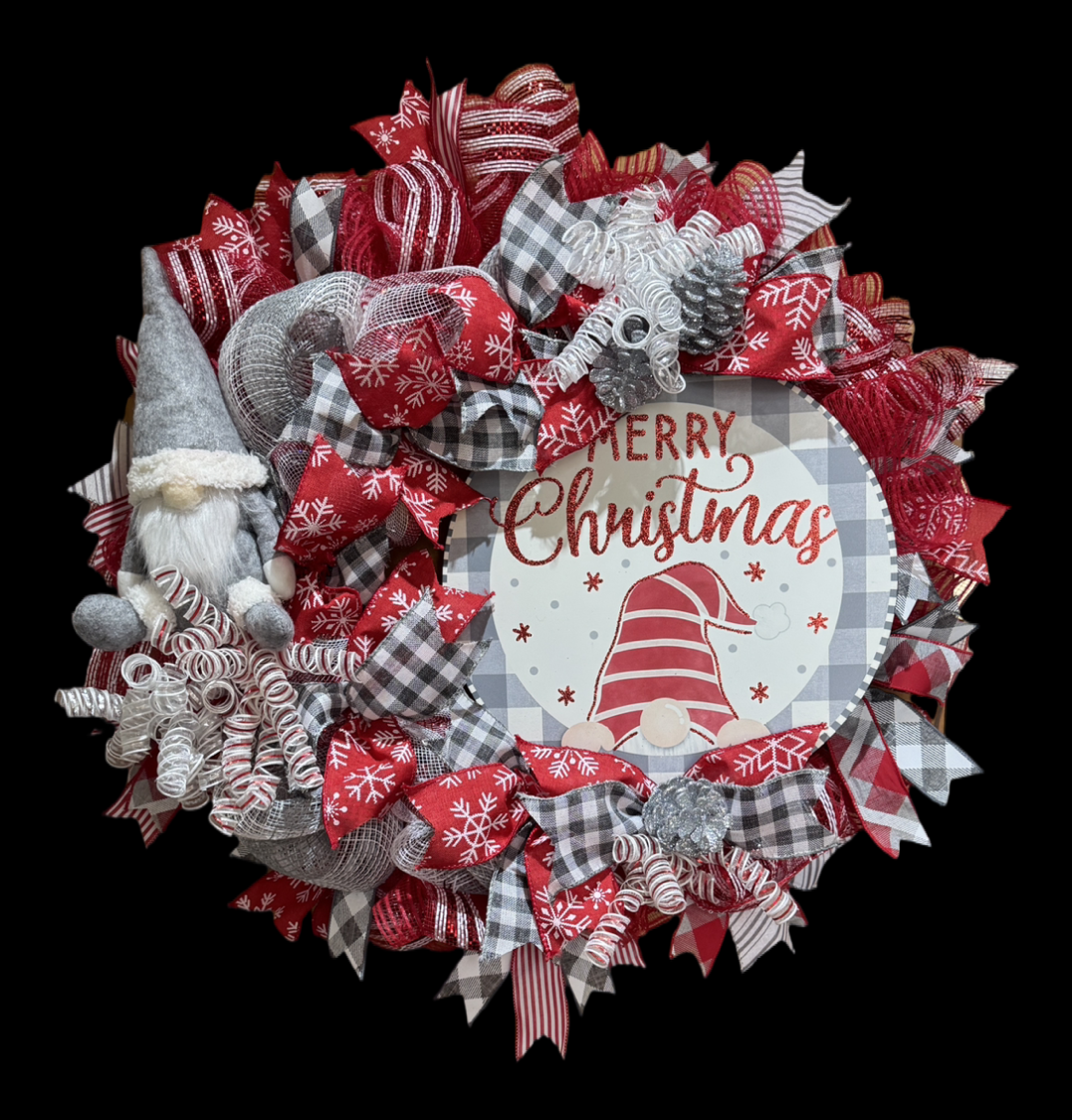 Merry Gnomie Christmas Wreath image 1