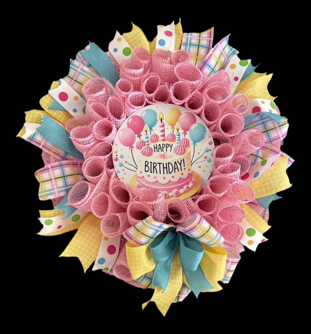 Happy Birthday Balloons Wreath image 1