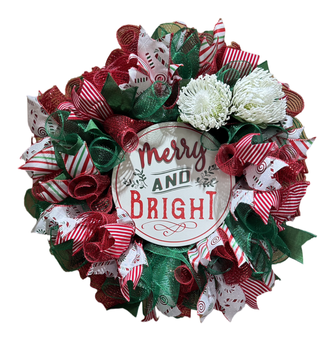 Merry and Bright Christmas Wreath image 0