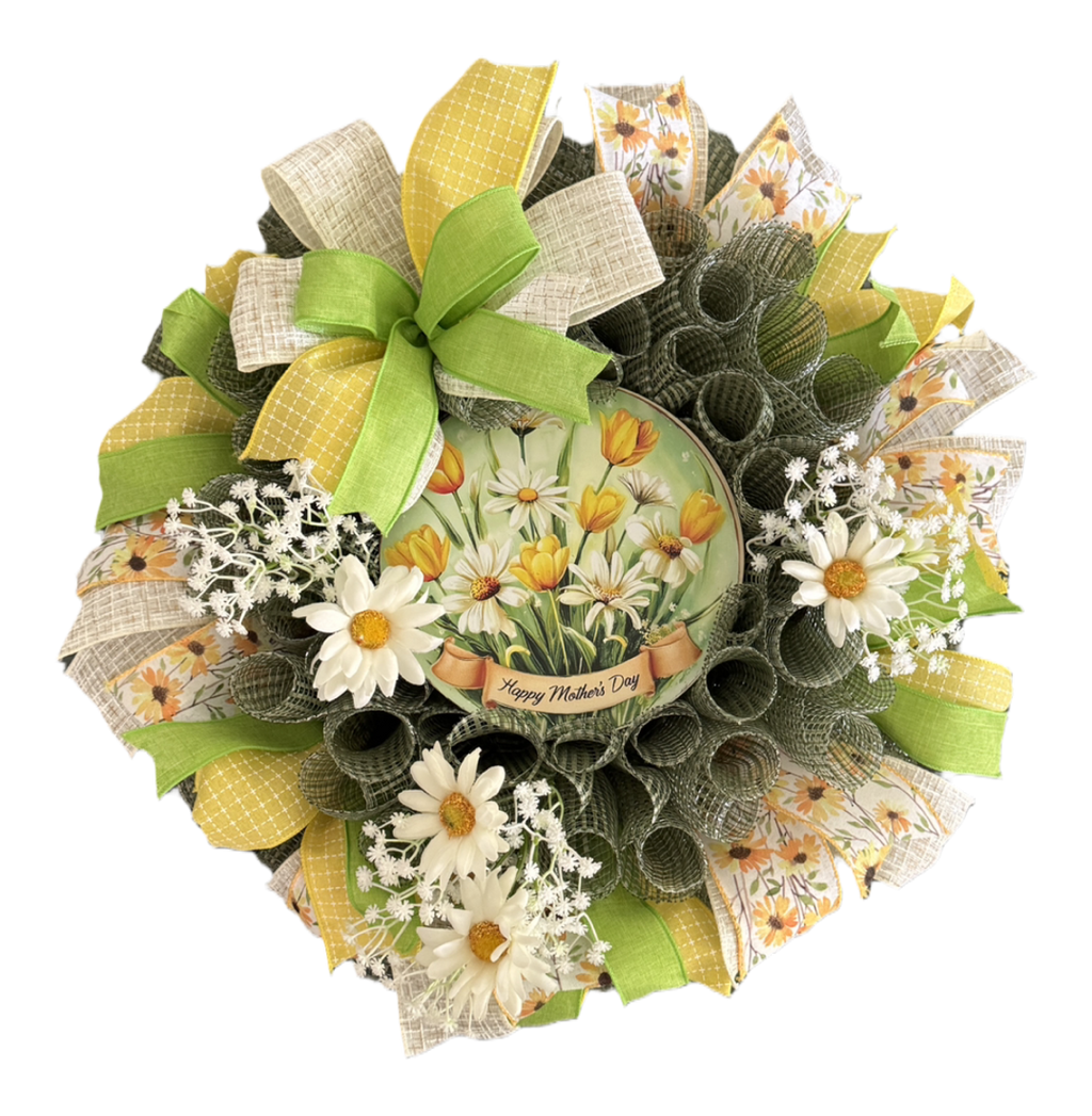 Yellow & Green Mother's DayWreath image 0
