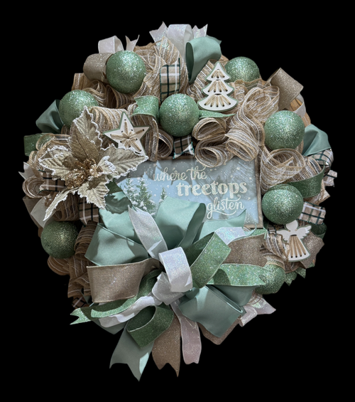"Where the Treetops Glisten" Christmas Wreath image 1
