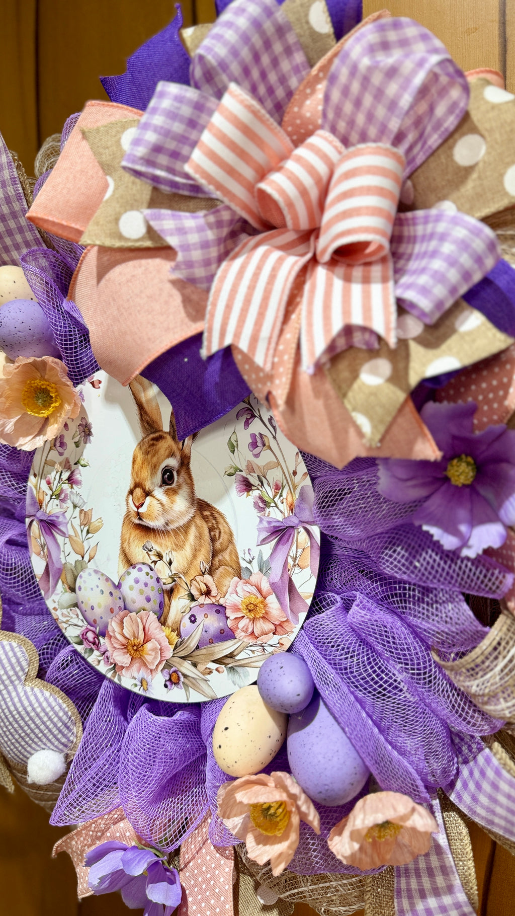 Purple & Peach Easter Wreath image 2