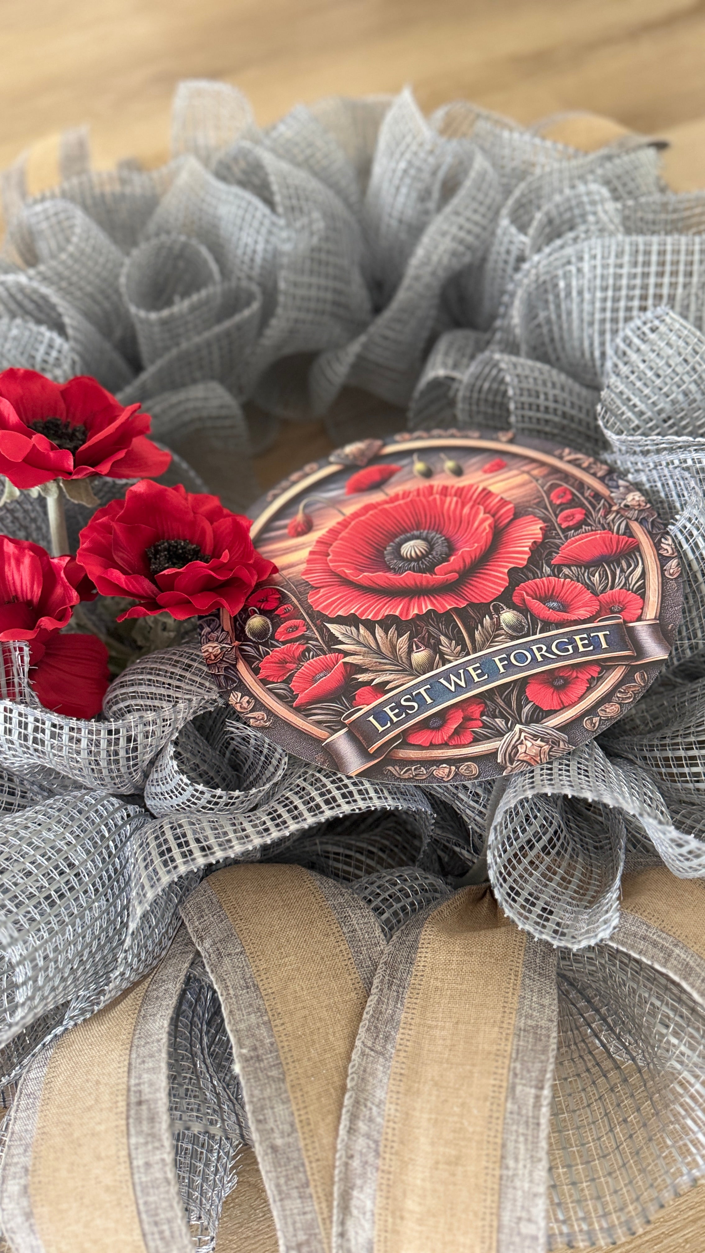 Anzac Day "Lest We Forget" Grey Wreath image 2