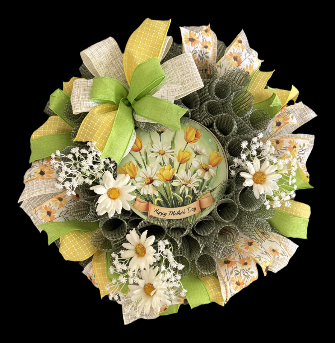 Yellow & Green Mother's DayWreath image 1