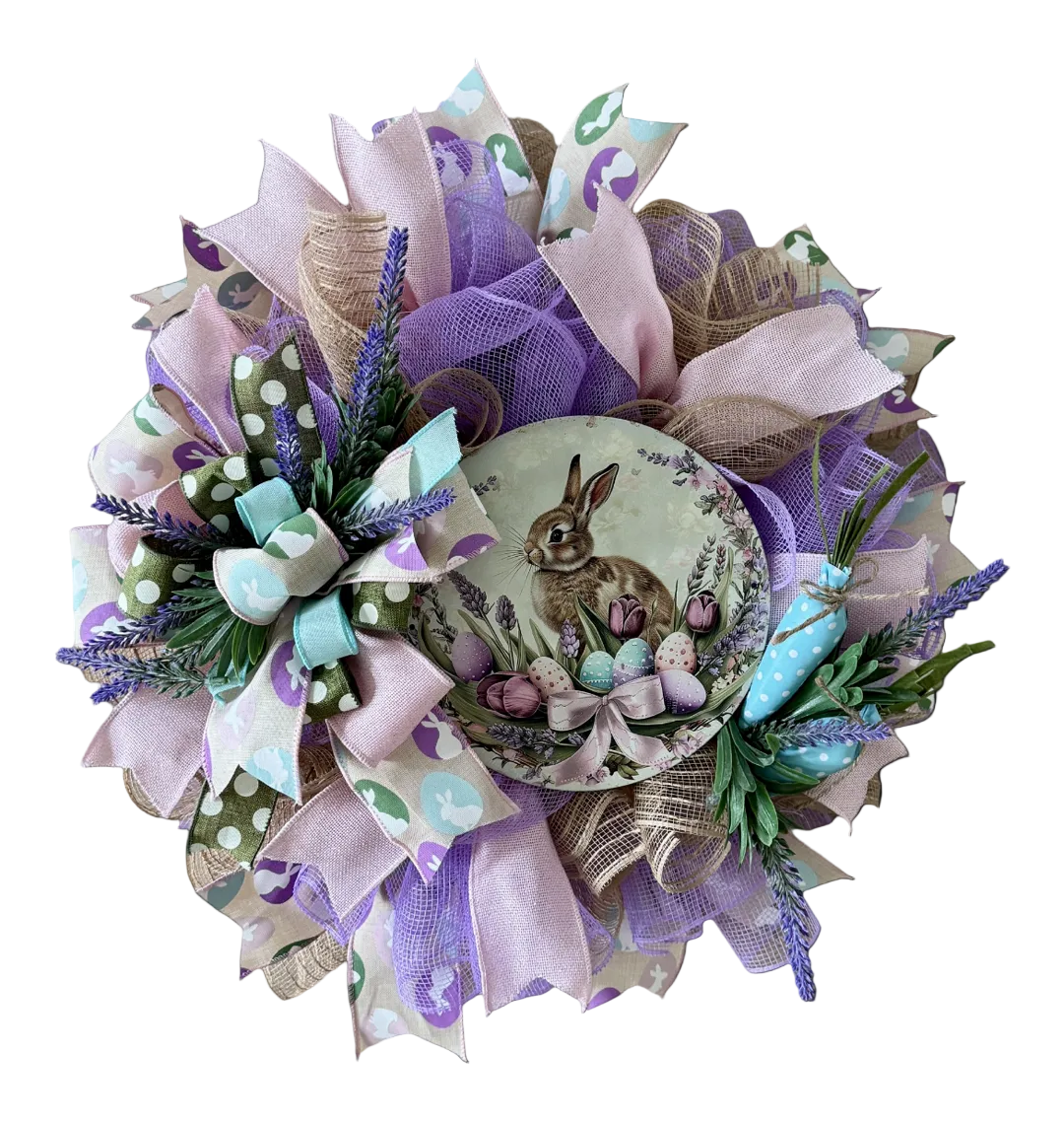 Lavender and Pink Easter Wreath