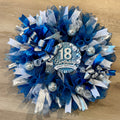 Blue & Silver Happy 18th Birthday Wreath  image 0
