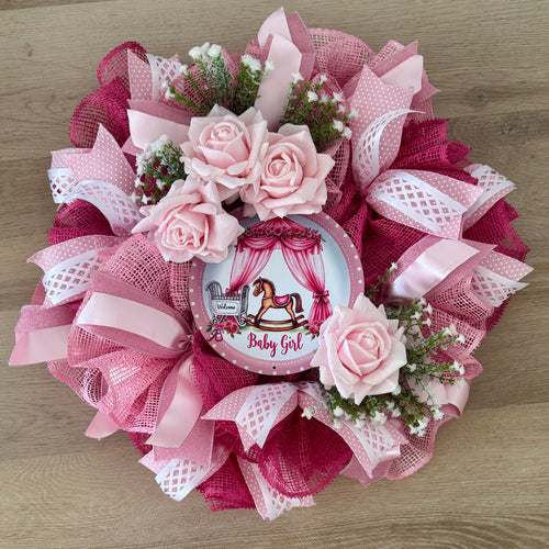 "Baby Girl"Rockinghorse Wreath image 0