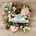 Peach Hydrangea Welcome Wreath image 0