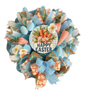Blue & Orange Happy Easter Wreath image 0