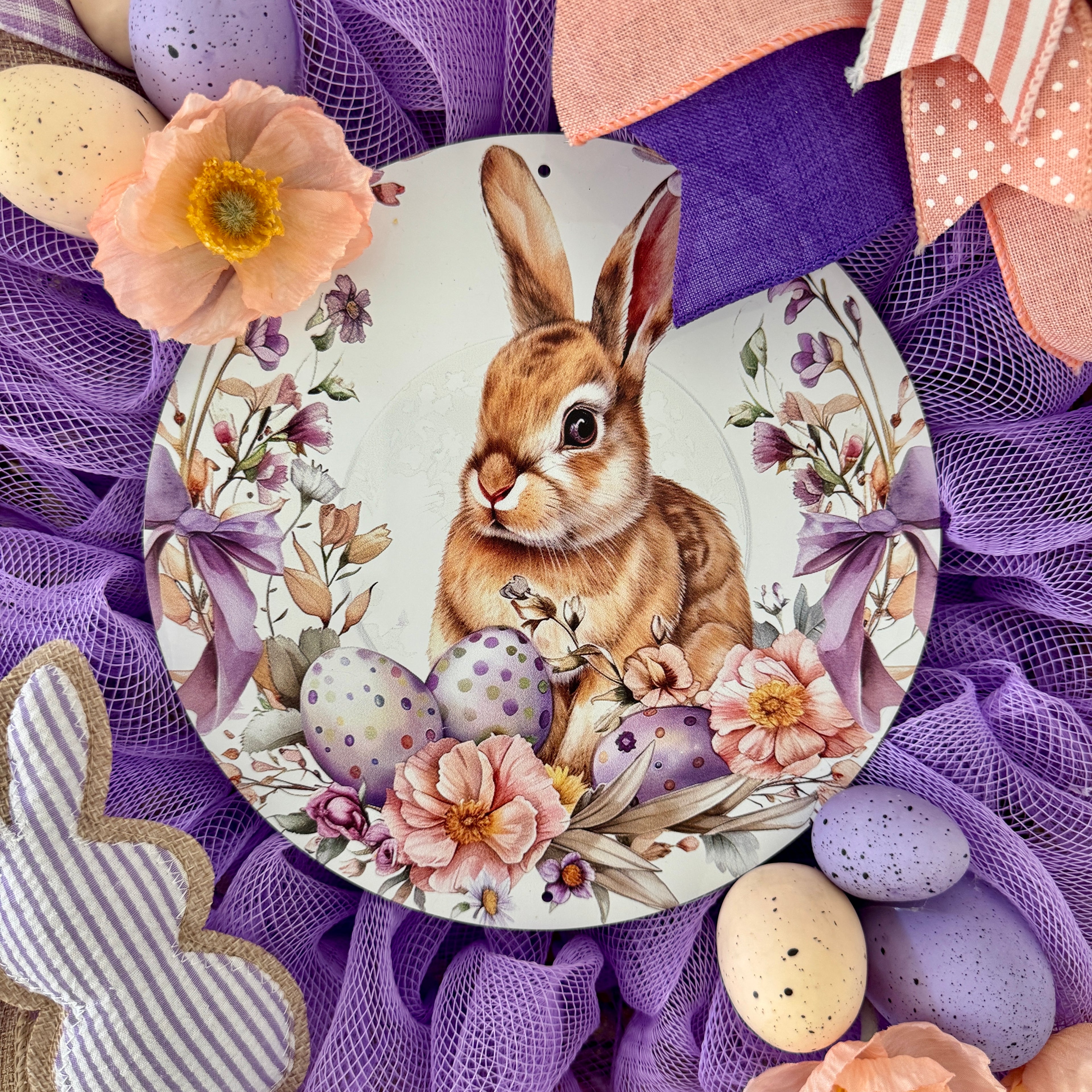 Purple & Peach Easter Wreath image 3