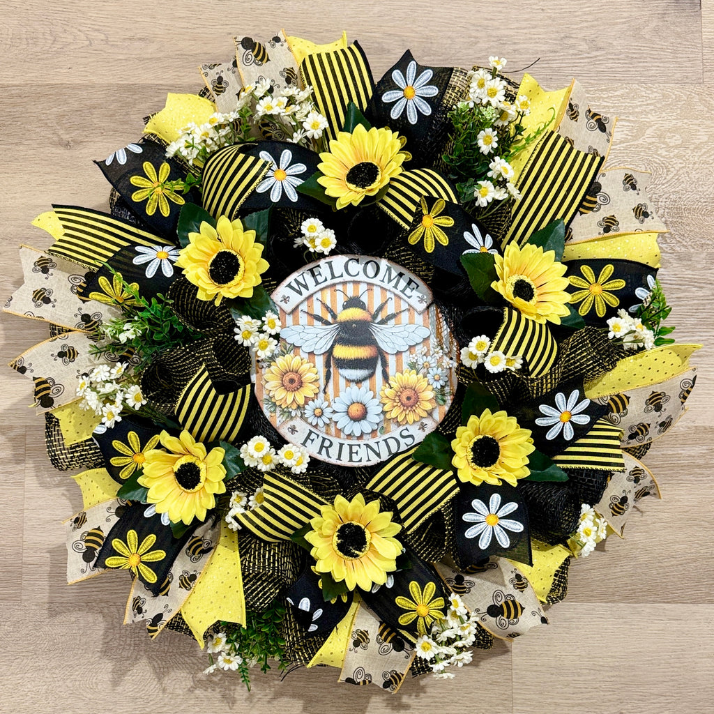 Bee Welcome Friends Wreath image 0
