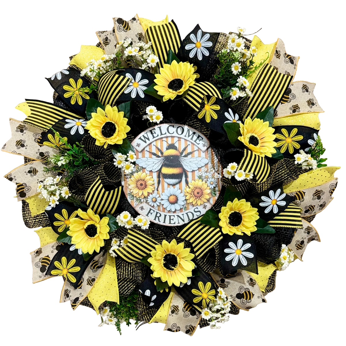 Bee Welcome Friends Wreath