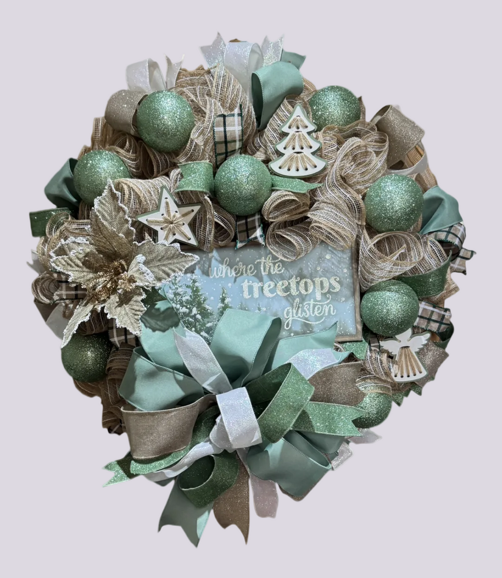 "Where the Treetops Glisten" Christmas Wreath image 0