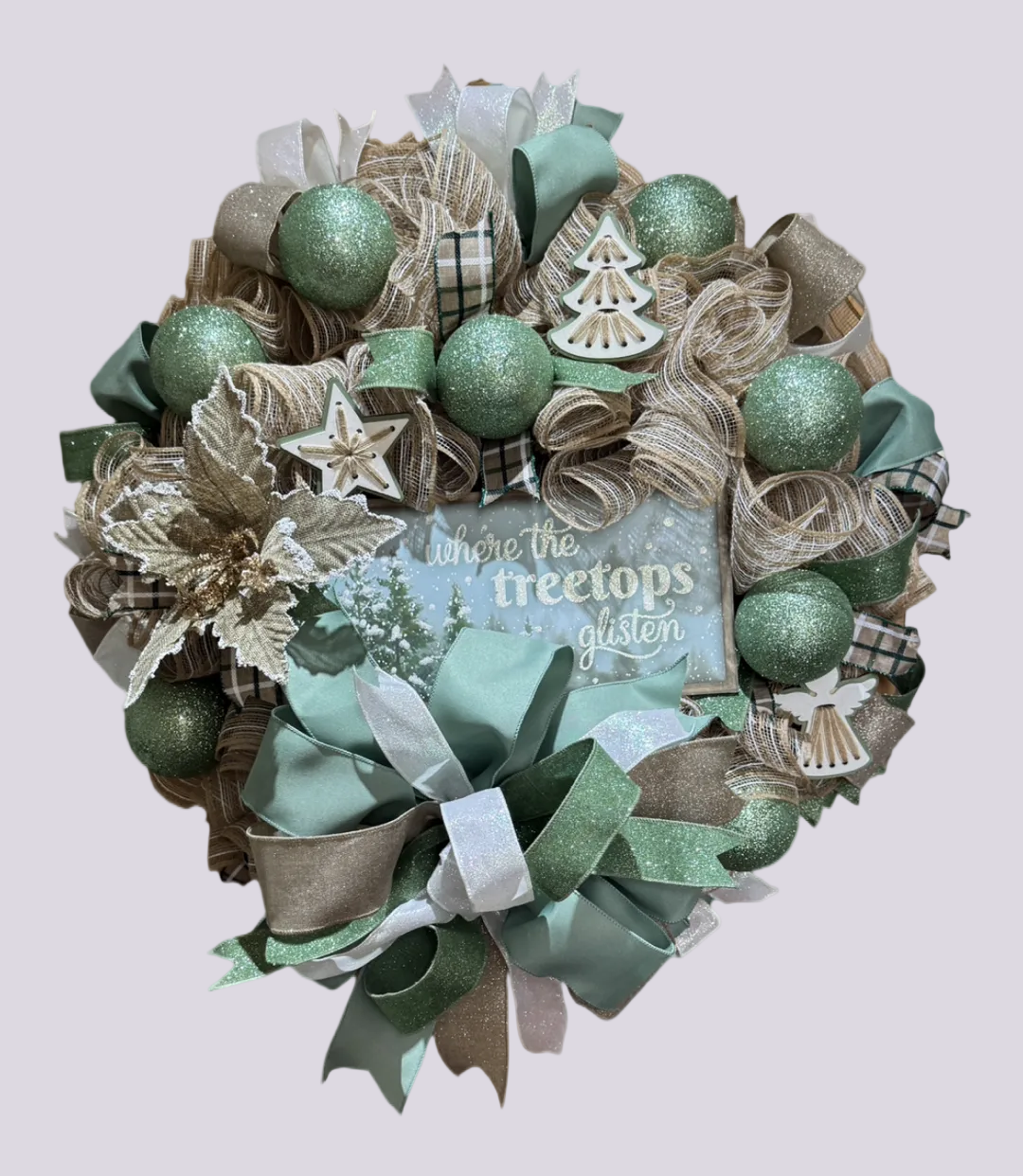"Where the Treetops Glisten" Christmas Wreath image 0