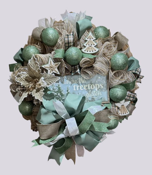 "Where the Treetops Glisten" Christmas Wreath image 0