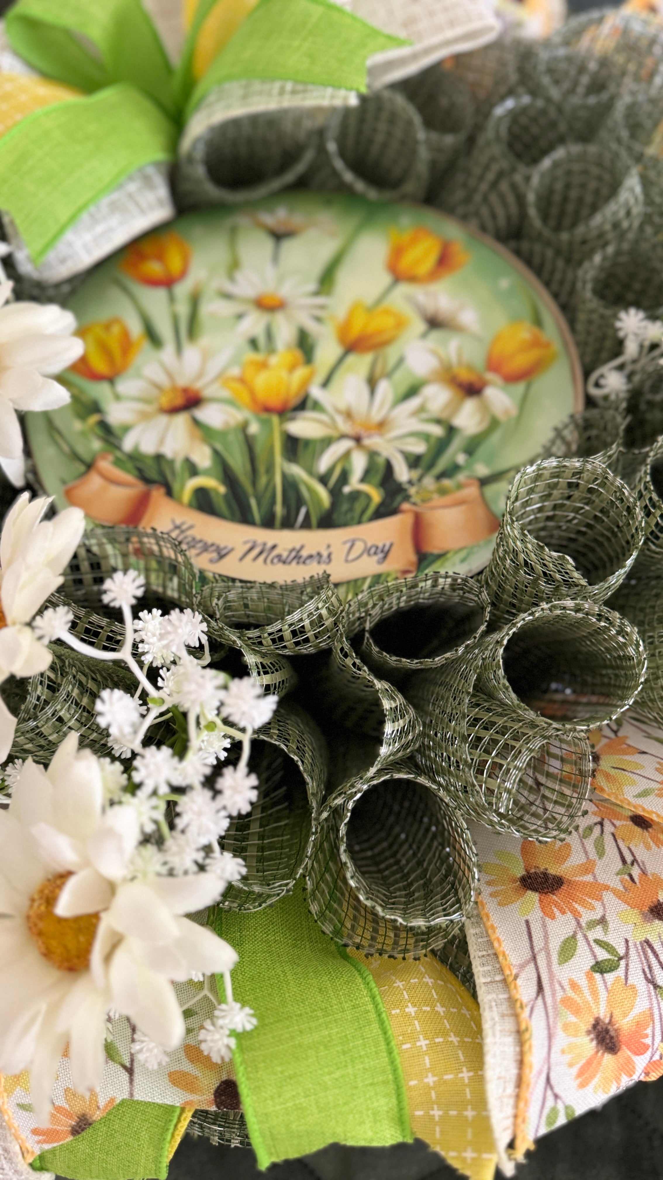 Yellow & Green Mother's DayWreath image 2