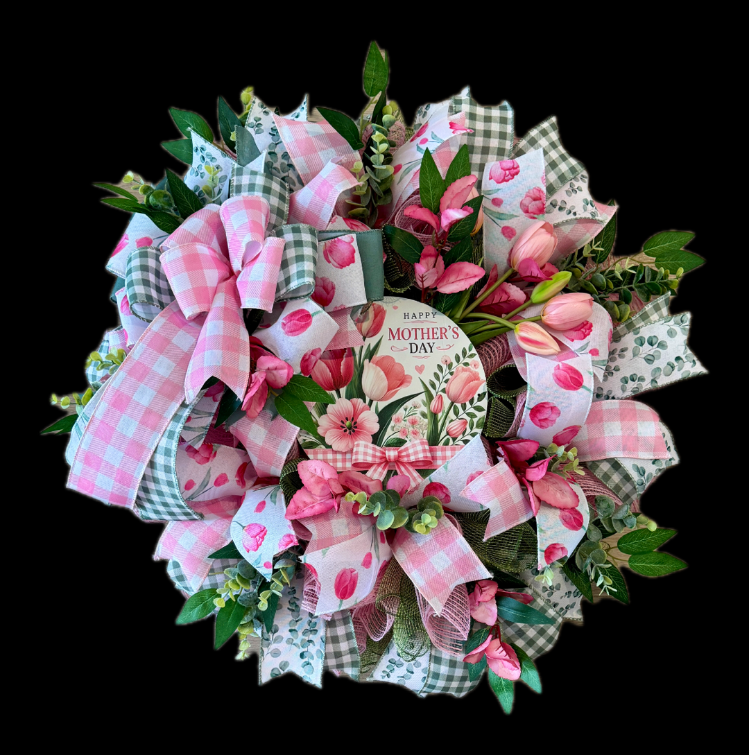 Pink Tulip Mother's Day Wreath image 2