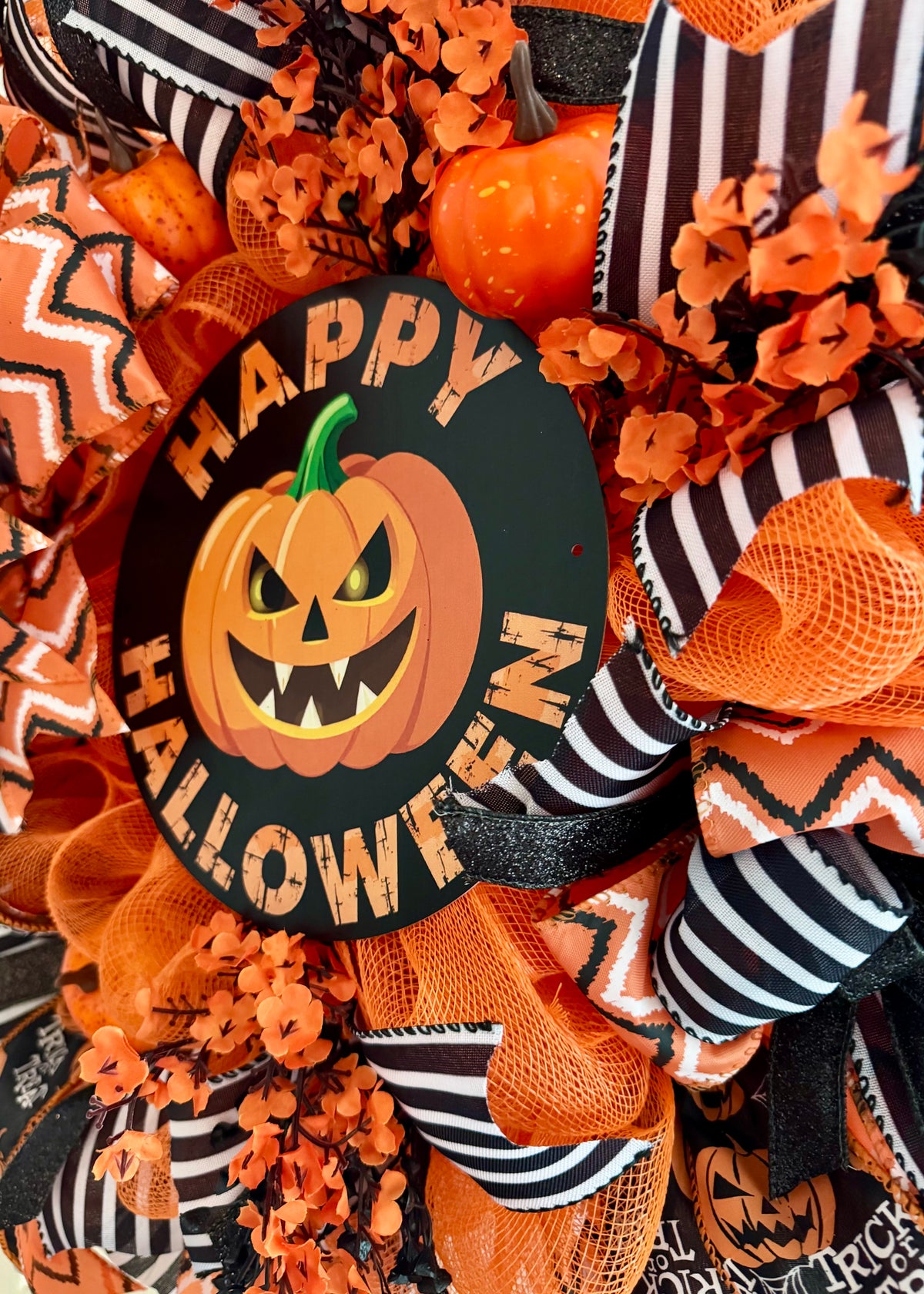 Pumpkin Happy Halloween Wreath