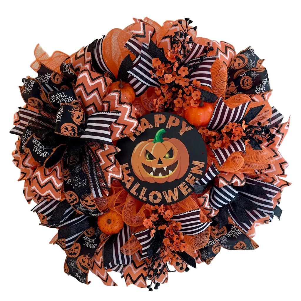 Pumpkin Happy Halloween Wreath