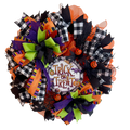 "Trick or Treat" Checkered Halloween Wreath