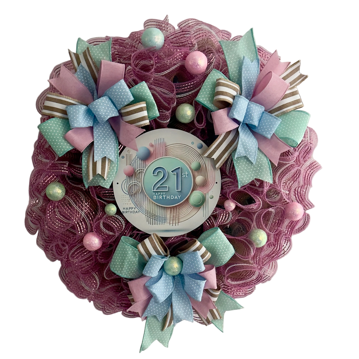 Pastels Happy 21st Birthday Wreath