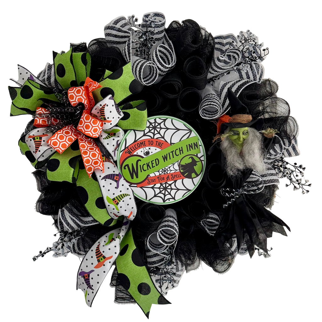 Wicked Witch Inn Halloween Wreath