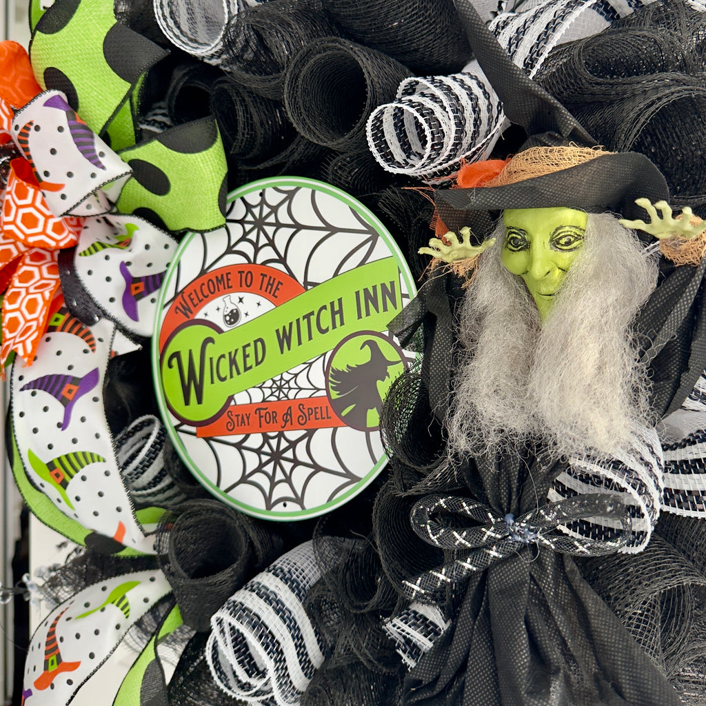 Wicked Witch Inn Halloween Wreath
