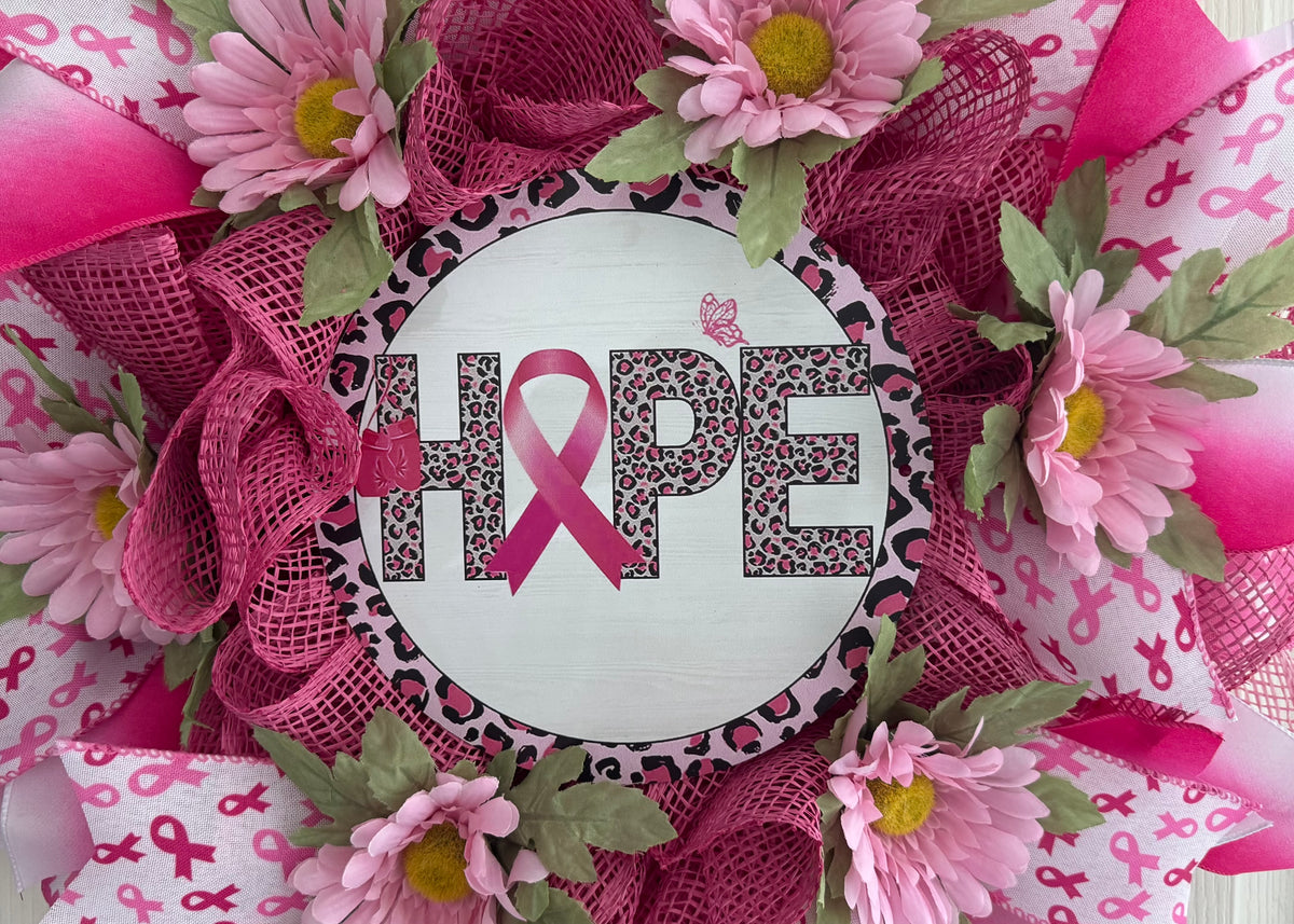 Breast Cancer Awareness Month "Hope" Wreath