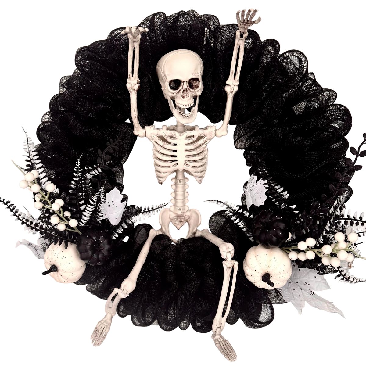Black & White Skeleton Wreath