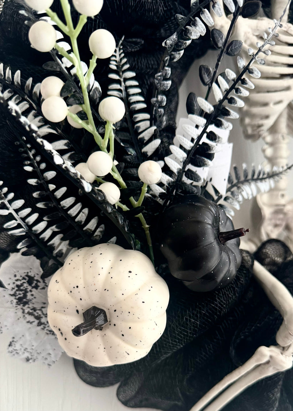 Black & White Skeleton Wreath