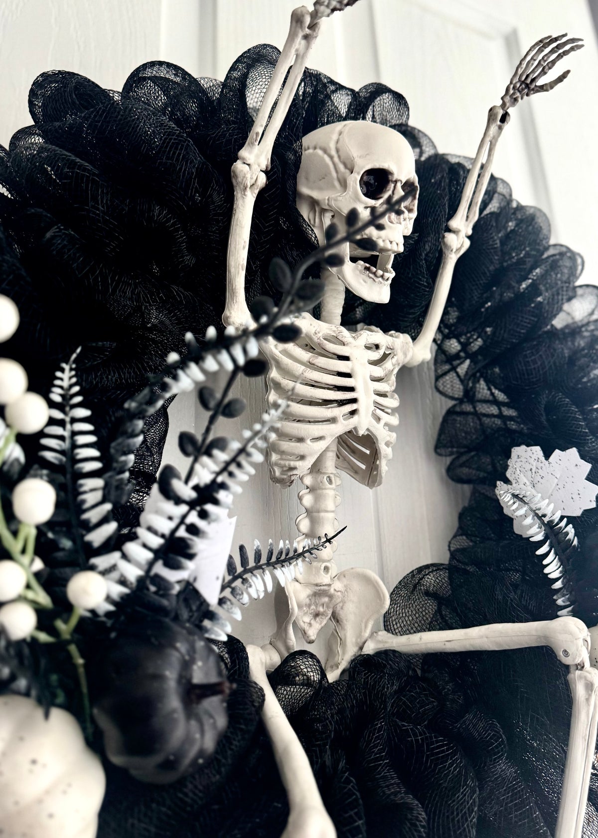 Black & White Skeleton Wreath
