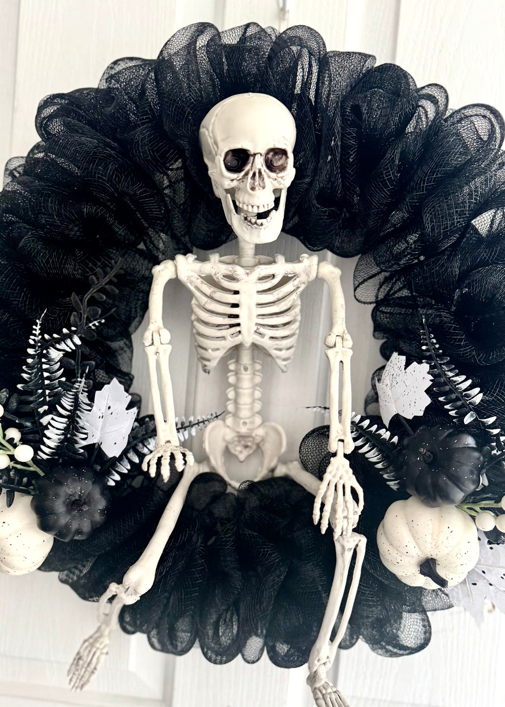 Black & White Skeleton Wreath