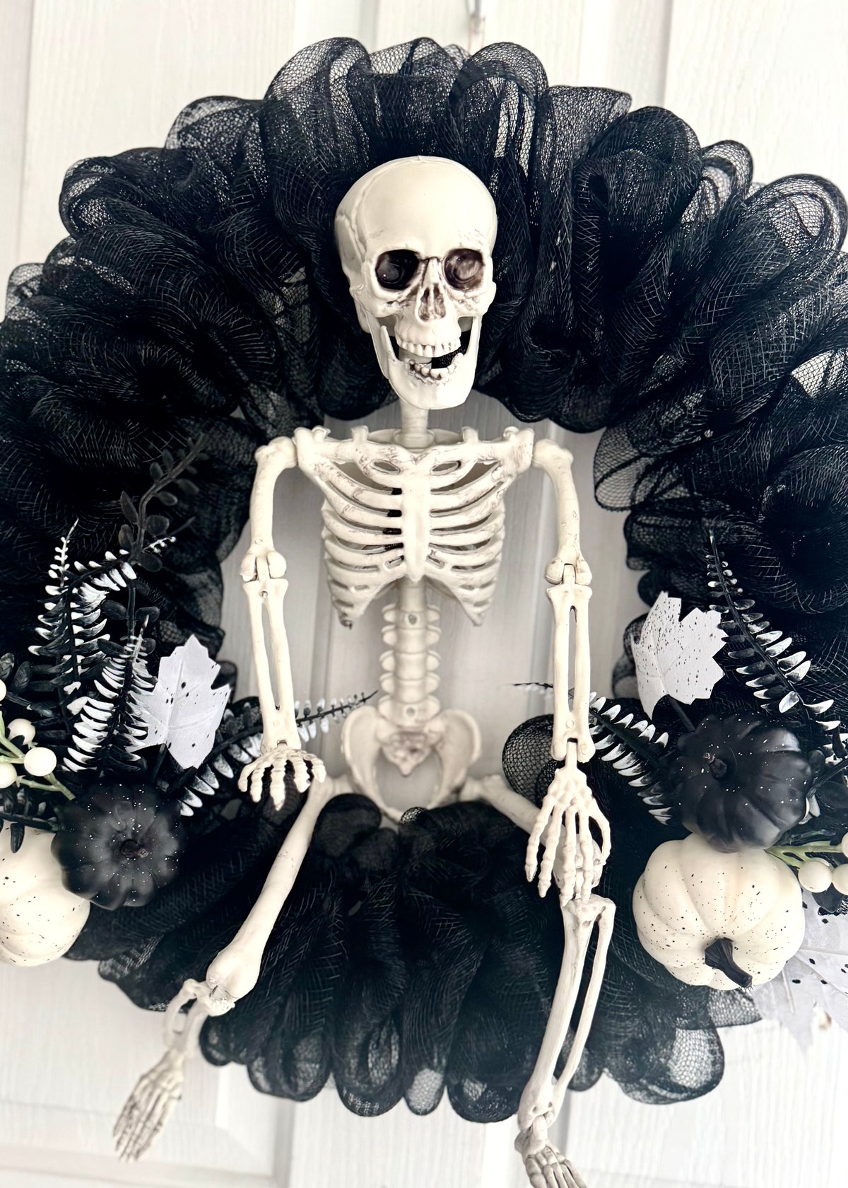 Black & White Skeleton Wreath