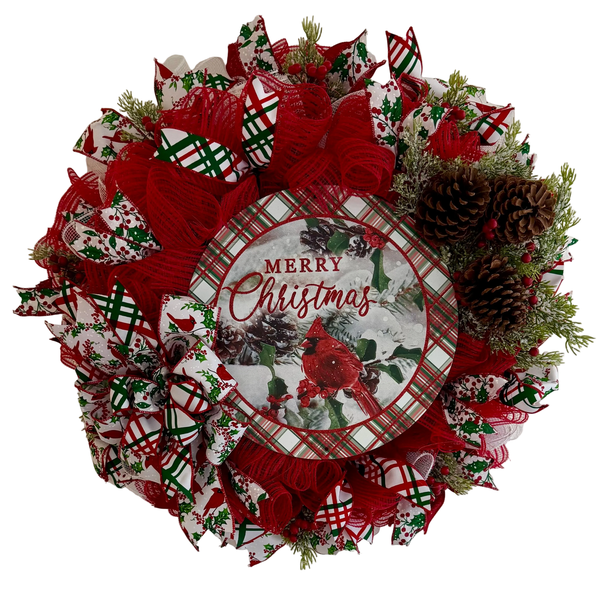 Merry Christmas Cardinal Wreath
