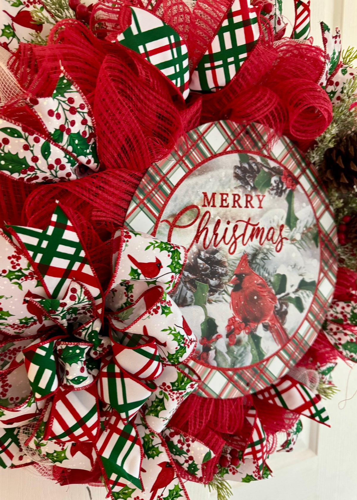 Merry Christmas Cardinal Wreath