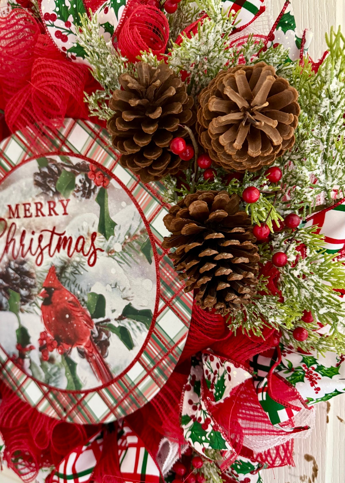 Merry Christmas Cardinal Wreath