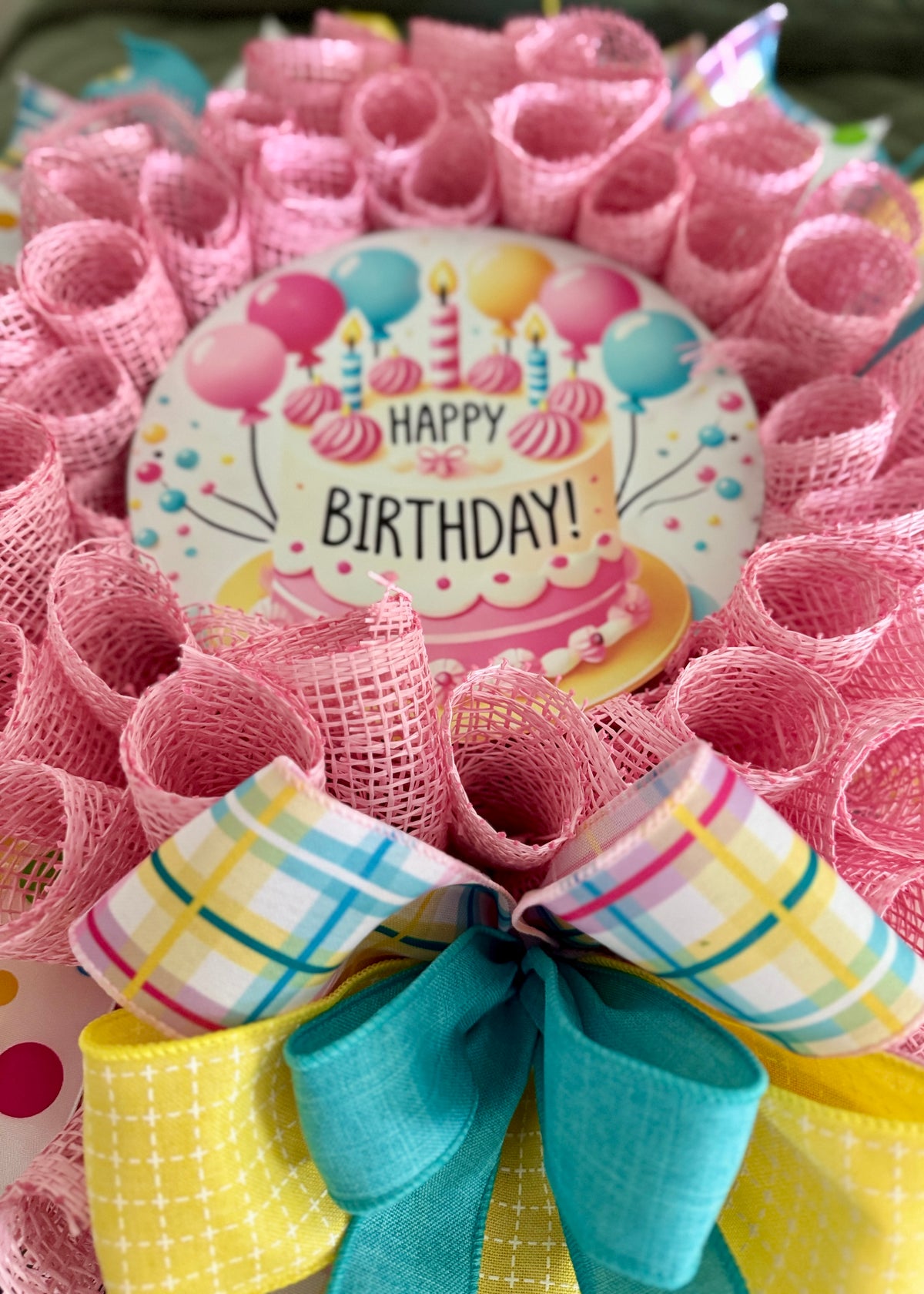 Happy Birthday Balloons Wreath