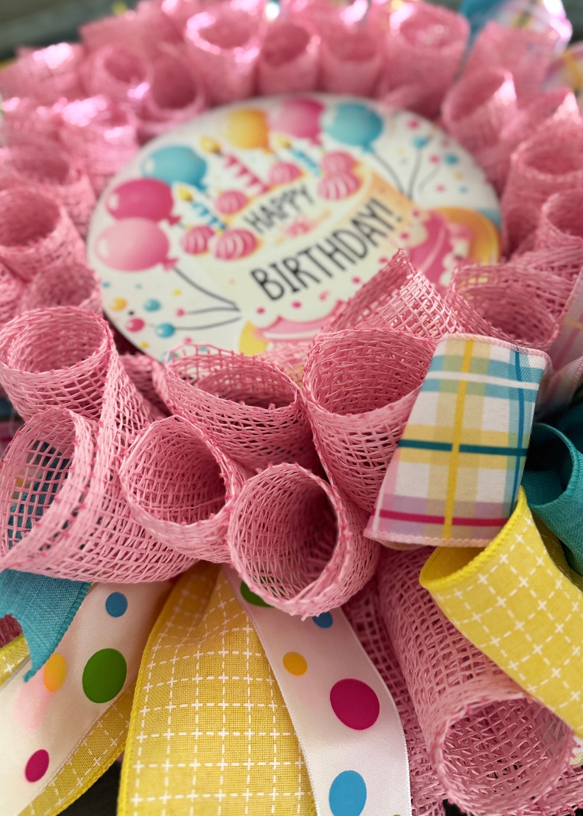 Happy Birthday Balloons Wreath