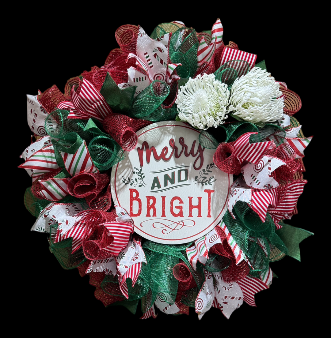 Merry and Bright Christmas Wreath image 1