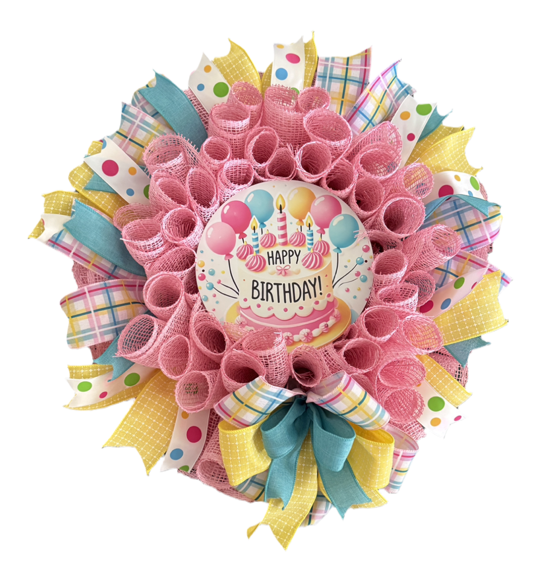 Happy Birthday Balloons Wreath image 0