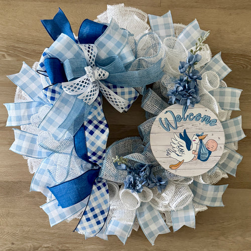 "Welcome Baby Boy" Wreath image 0