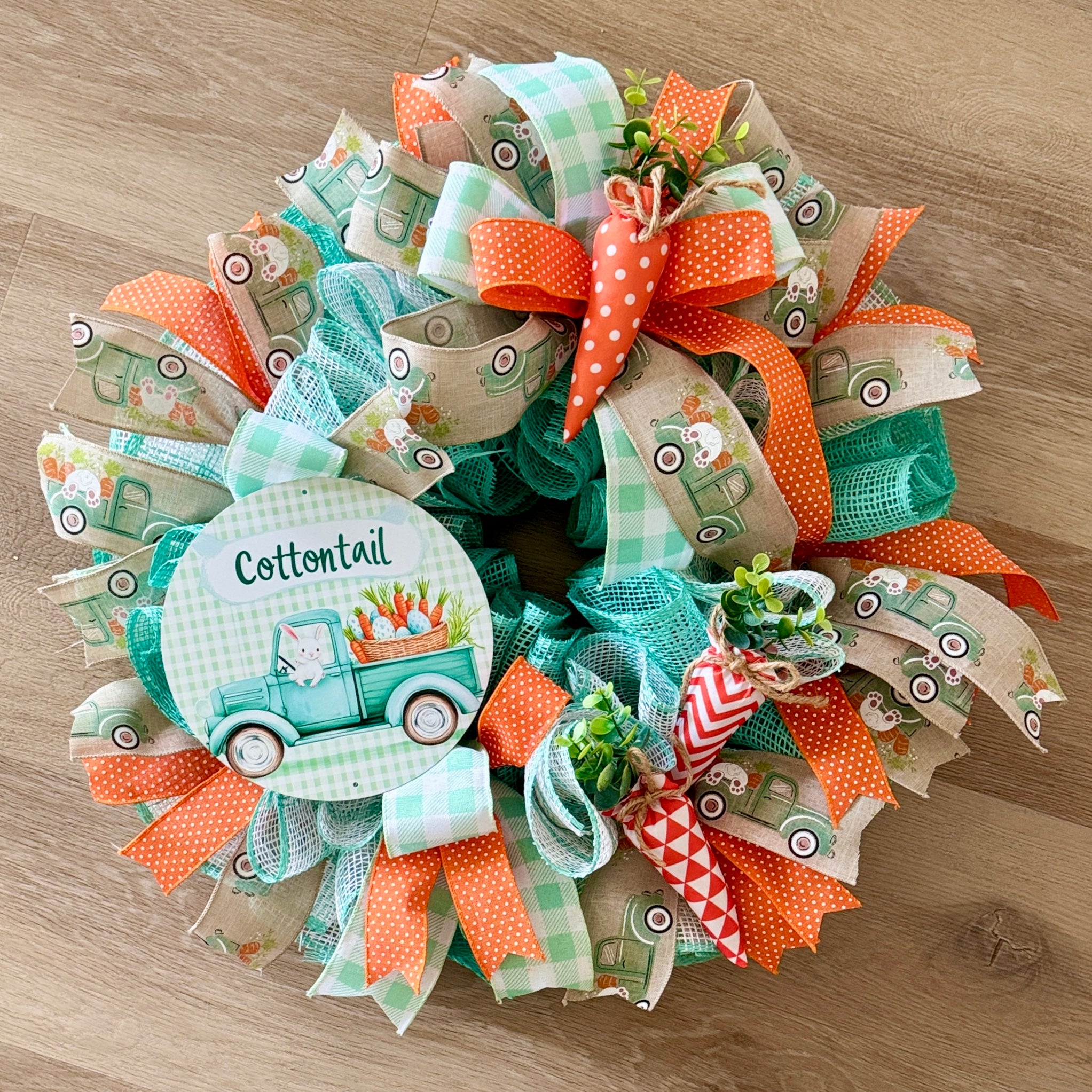 Cottontail Easter Truck Wreath image 0