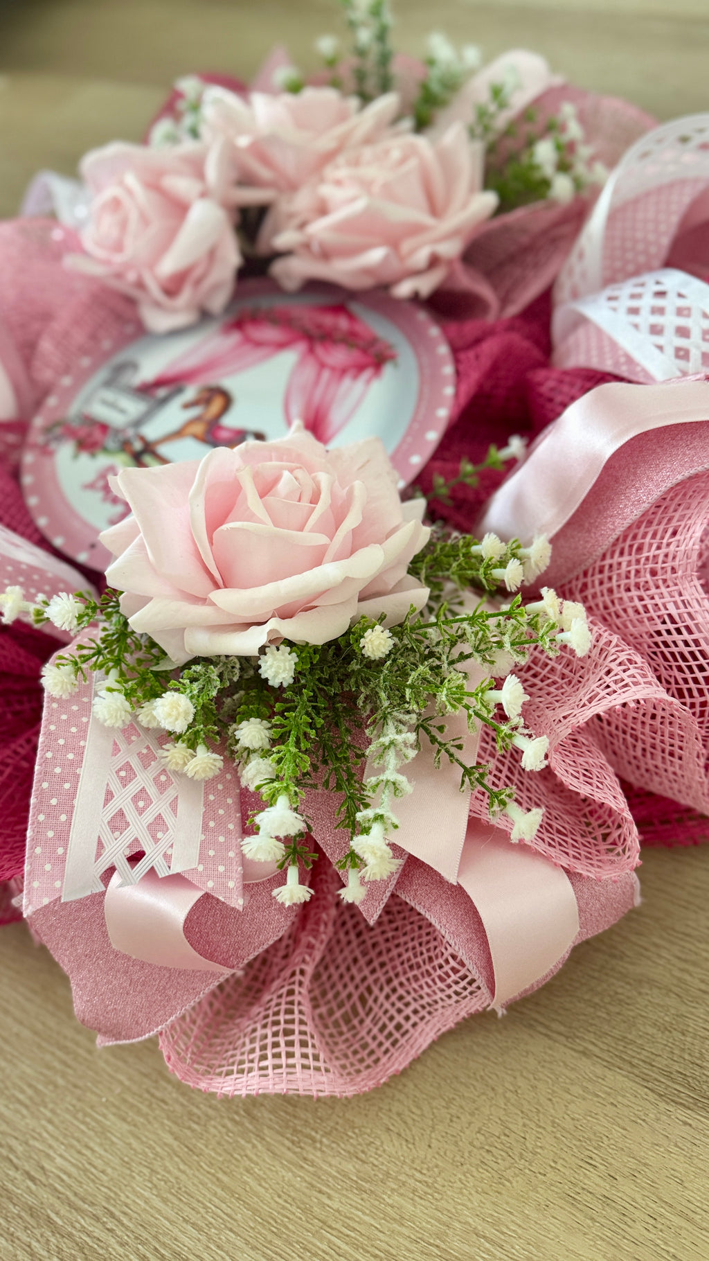 "Baby Girl"Rockinghorse Wreath image 2