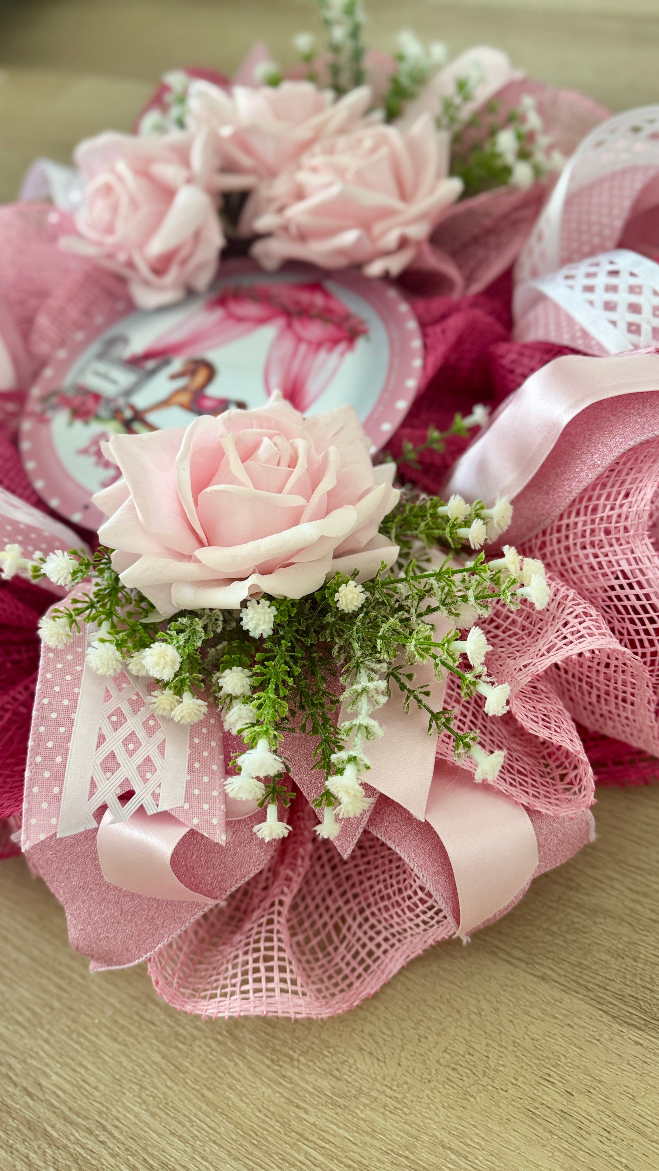 "Baby Girl"Rockinghorse Wreath image 2