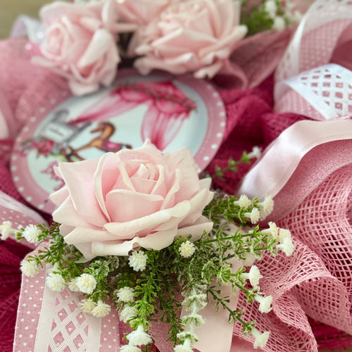 "Baby Girl"Rockinghorse Wreath image 2