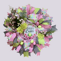 Pink, Green & Black Easter Wreath image 4