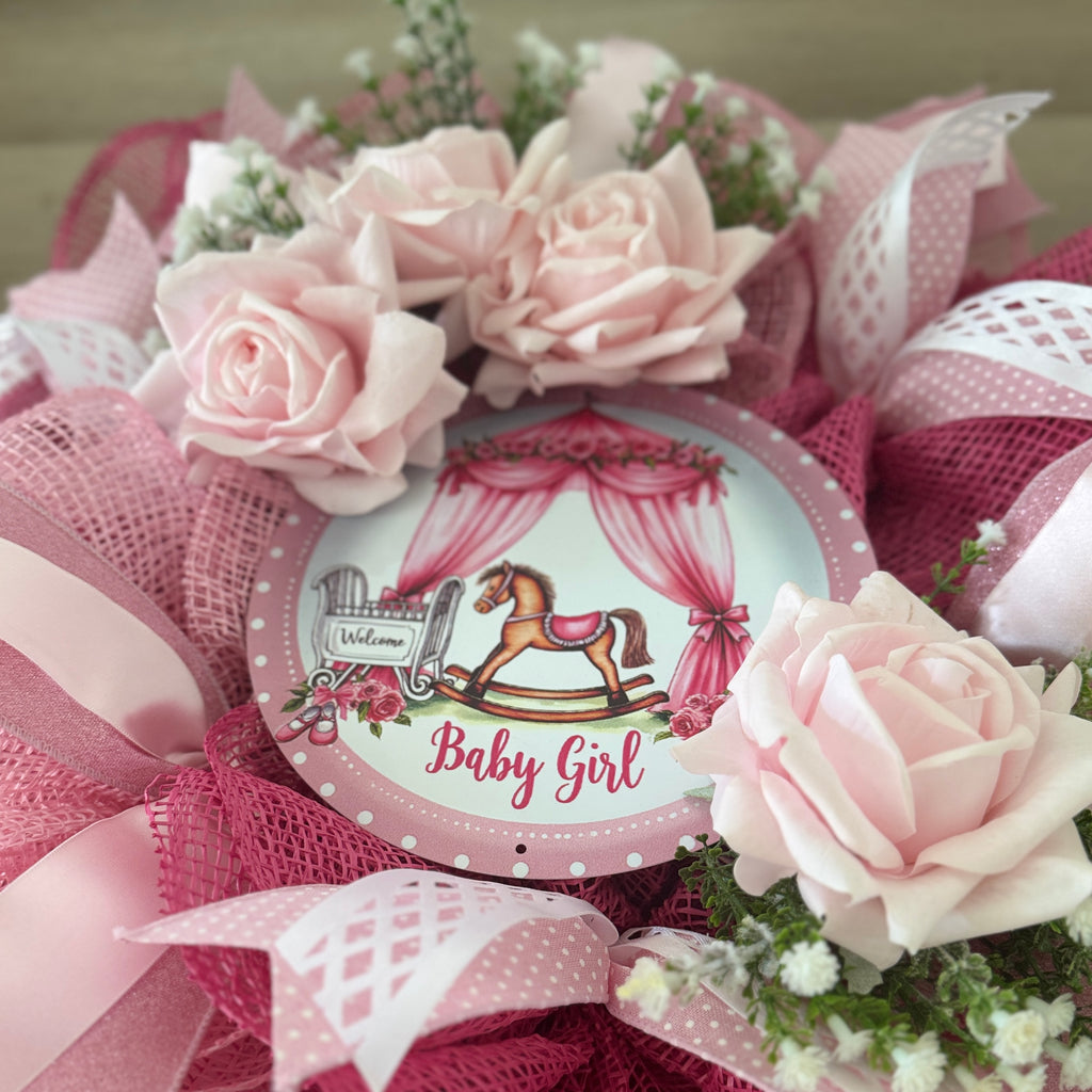 "Baby Girl"Rockinghorse Wreath image 3