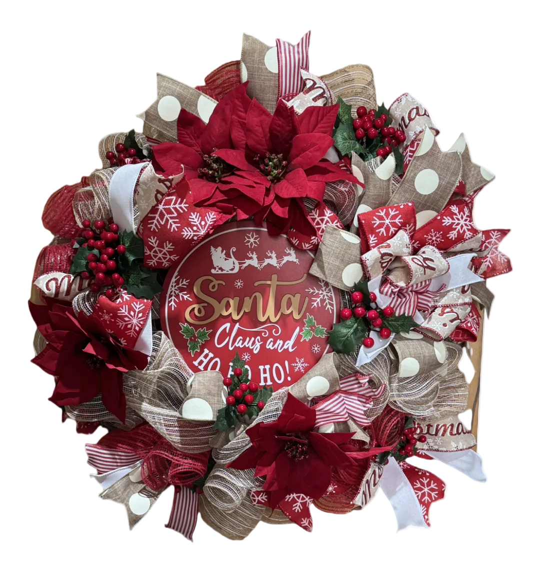 "Santa Claus & Ho Ho Ho" Christmas Wreath image 0